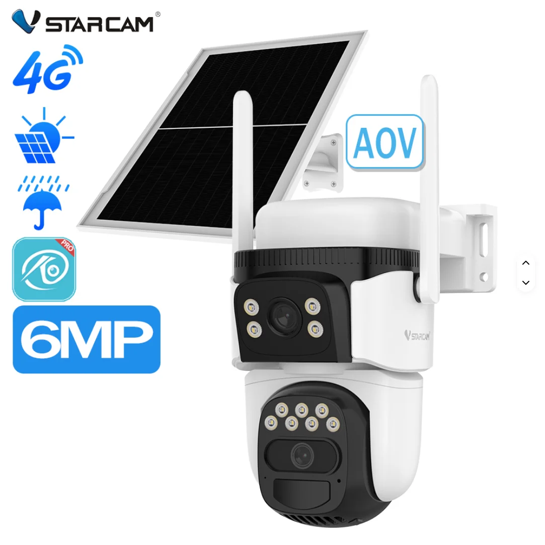 სათვალთვალო კამერა მზის ელემენტით Dual Lens