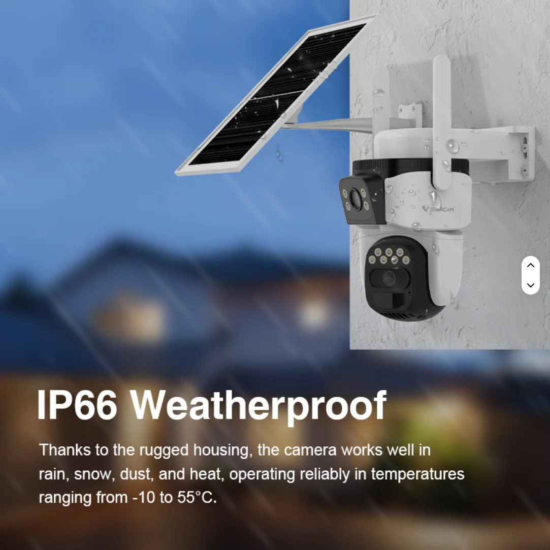 სათვალთვალო კამერა მზის ელემენტით Dual Lens - Image 4