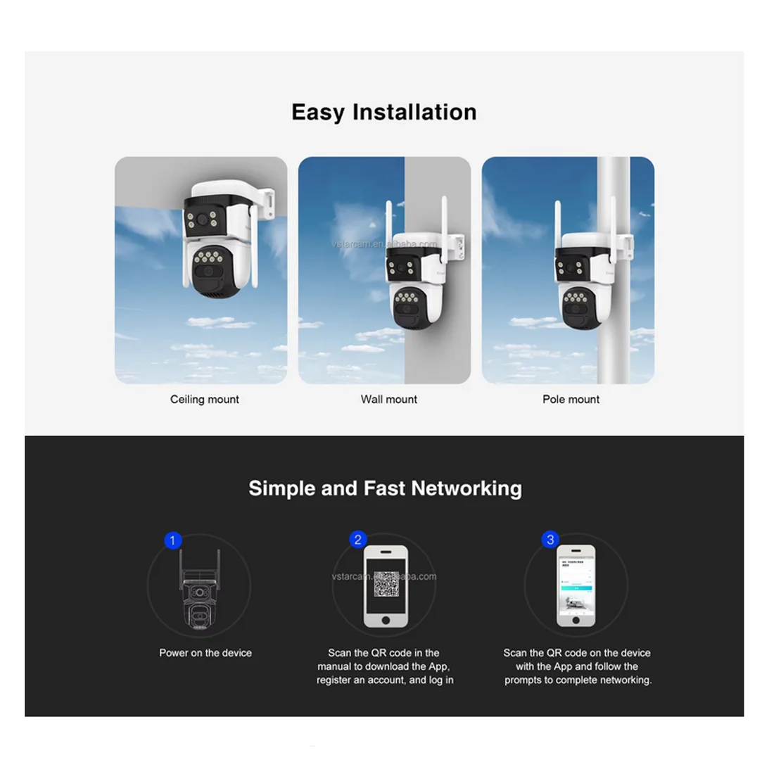 სათვალთვალო კამერა მზის ელემენტით Dual Lens - Image 6